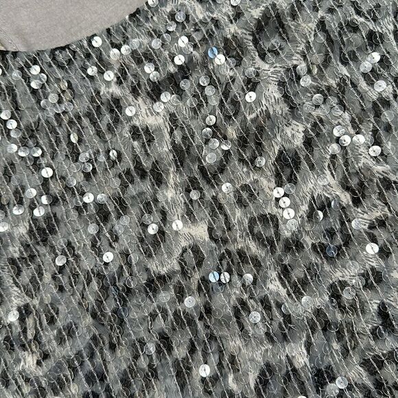 Matty M silver sequence, scoop neck tank top |size large | 1589 WA - Picture 3 of 8